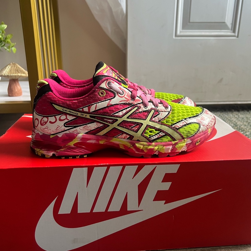 ASICS Women’s Gel-Noosa Tri 6 Pink Lime Green T163N - Picture 3 of 8